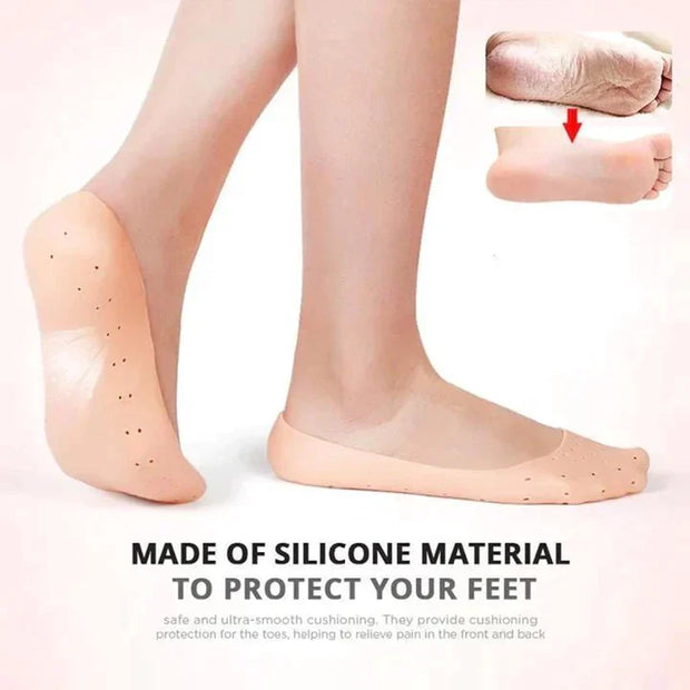 Full Heel Pain Anti Crack Silicone Socks - Soft Silicone Pedicure Feet Care - Idealpk.store Full Heel Pain Anti Crack Silicone Socks - Soft Silicone Pedicure Feet Care