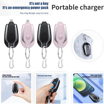 Portable Keychain Charger 1500mAh Ultra-Compact Mini Battery Pack - Idealpk.store Portable Keychain Charger 1500mAh Ultra-Compact Mini Battery Pack