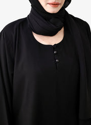 Black Arabis Plain Designed Abaya - Idealpk.store Black Arabis Plain Designed Abaya