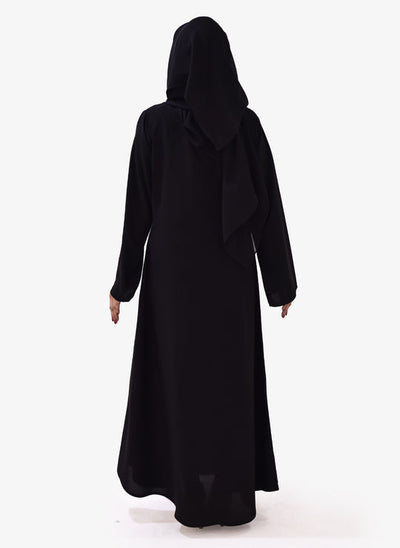 Black Arabis Plain Designed Abaya - Idealpk.store Black Arabis Plain Designed Abaya