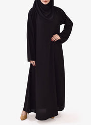 Black Arabis Plain Designed Abaya - Idealpk.store Black Arabis Plain Designed Abaya