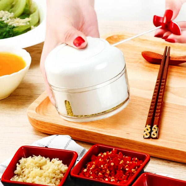 Mini Food Garlic Vegetable Grinder Chopper Multi-Function Manual Food Processor - Idealpk.store Mini Food Garlic Vegetable Grinder Chopper Multi-Function Manual Food Processor