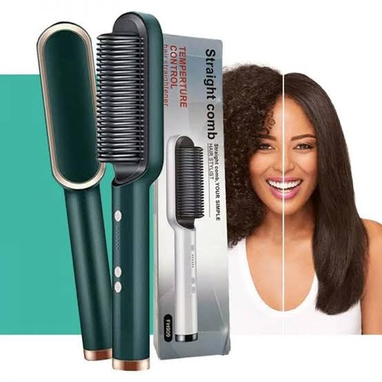 Electric Hair Straightening Brush For Women- 39 Seconds Quick Heat - Idealpk.store Electric Hair Straightening Brush For Women- 39 Seconds Quick Heat