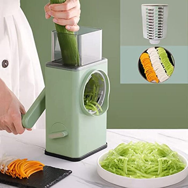 3 In 1 Manual Vegetable Slicer Rotary Cheese Grater - Idealpk.store 3 In 1 Manual Vegetable Slicer Rotary Cheese Grater